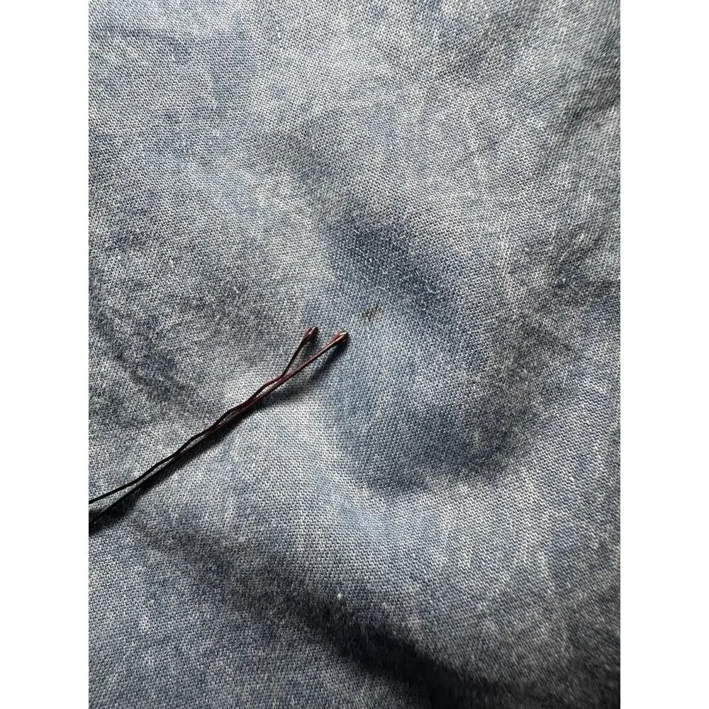 MPH Collection Blue Denim Shirt Dress S Collared Button Front Pockets Knee - Picture 8 of 9